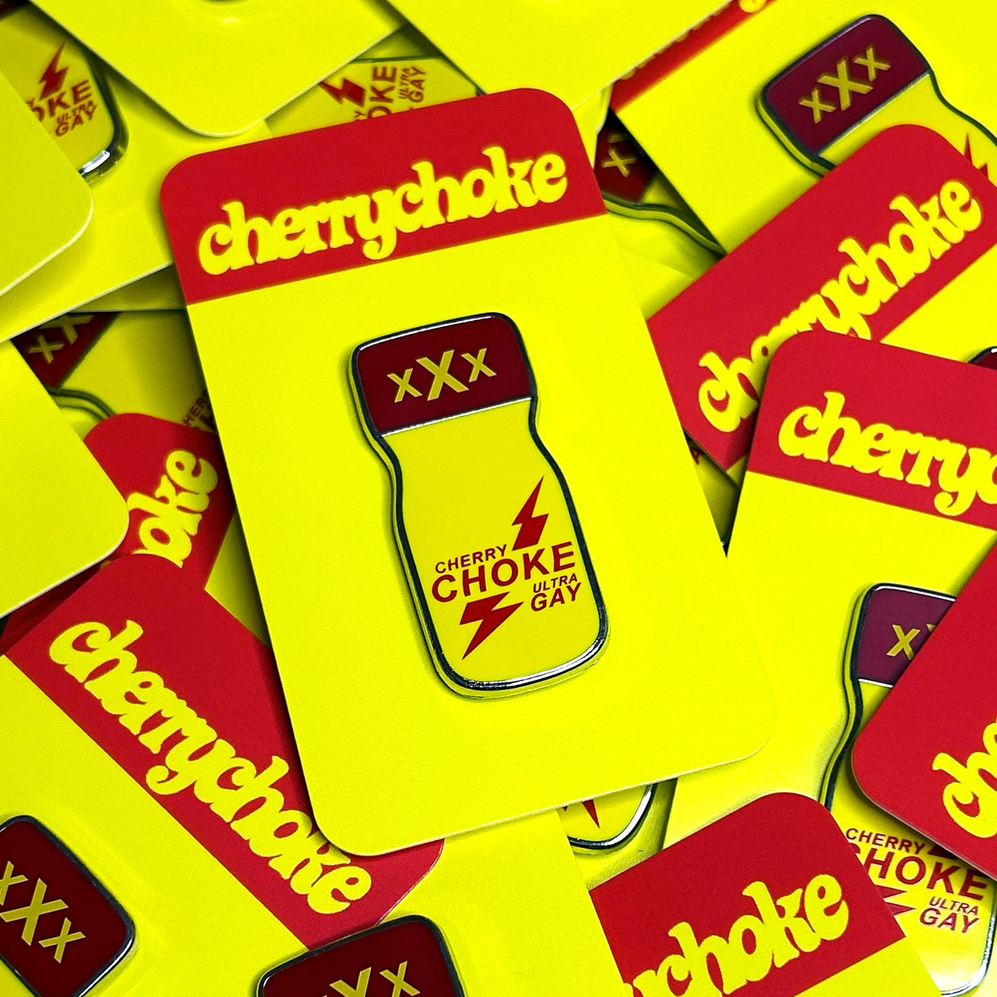 Cherrychoke Poppers Enamel Pin