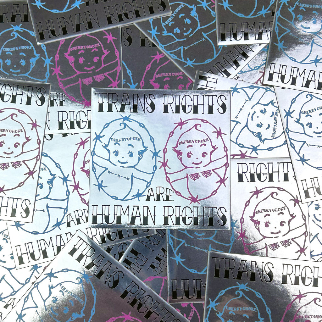 Trans Rights Are Human Rights Kewpie Sticker