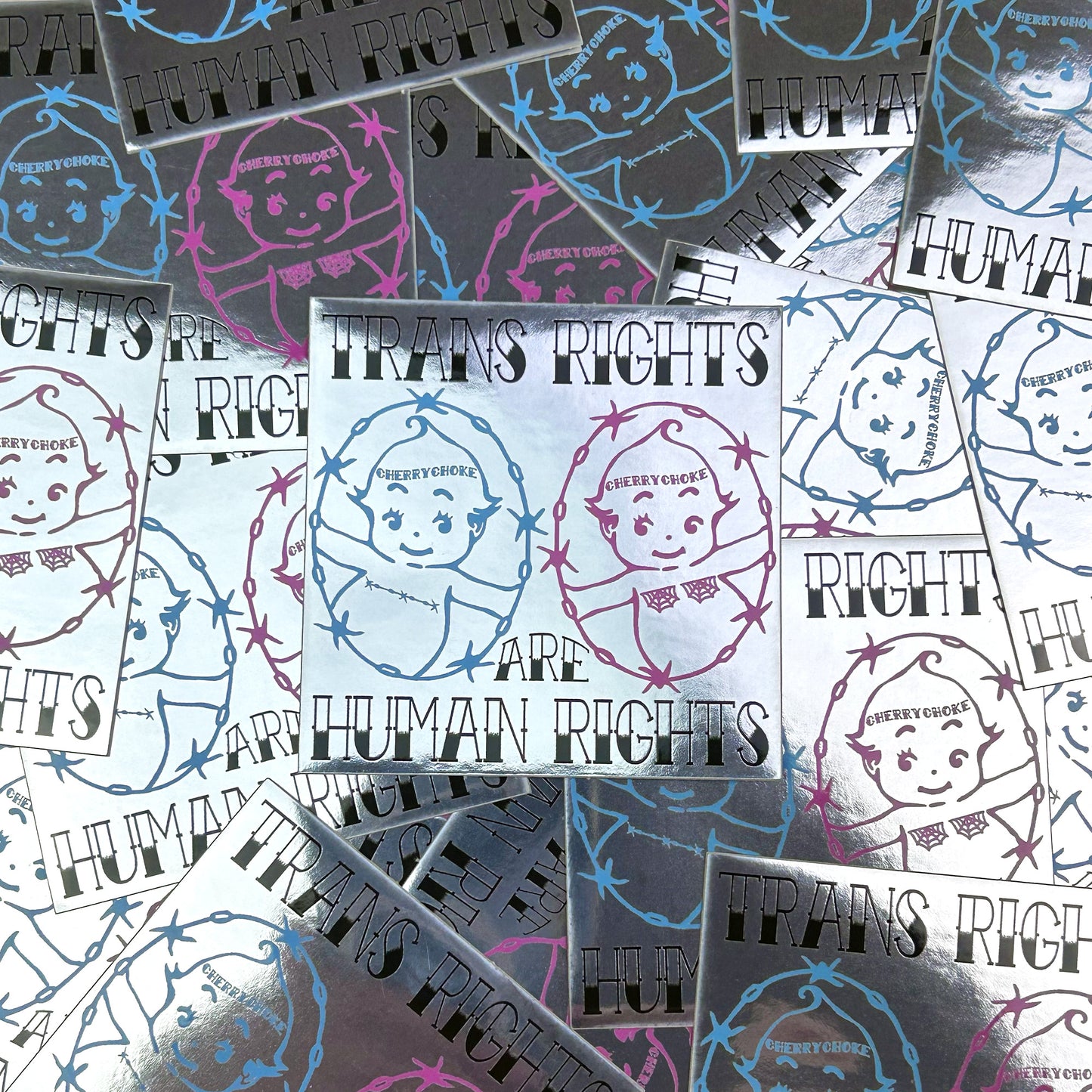 Trans Rights Are Human Rights Kewpie Sticker