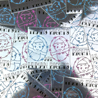 Trans Rights Are Human Rights Kewpie Sticker