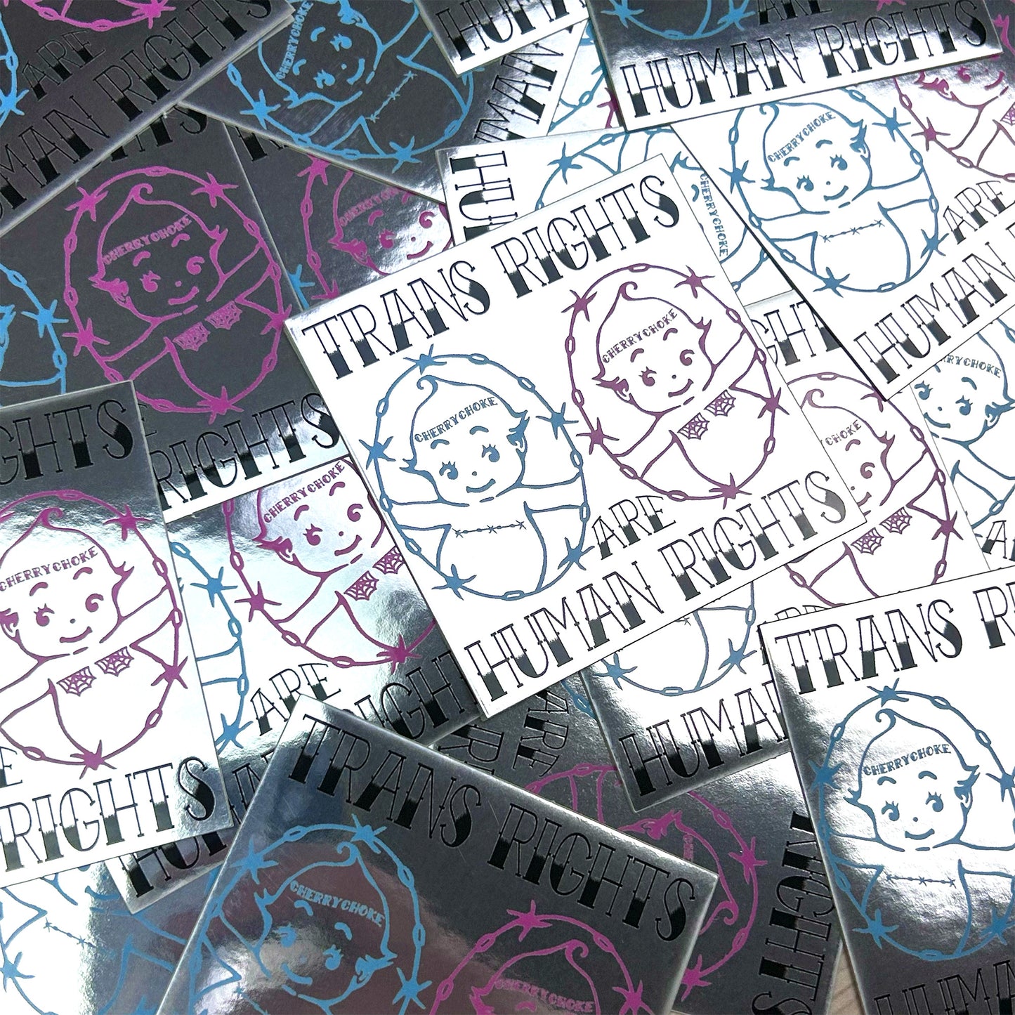 Trans Rights Are Human Rights Kewpie Sticker