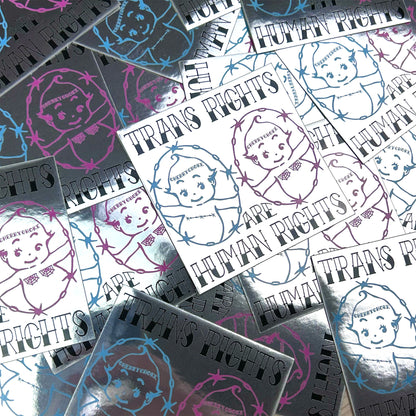 Trans Rights Are Human Rights Kewpie Sticker