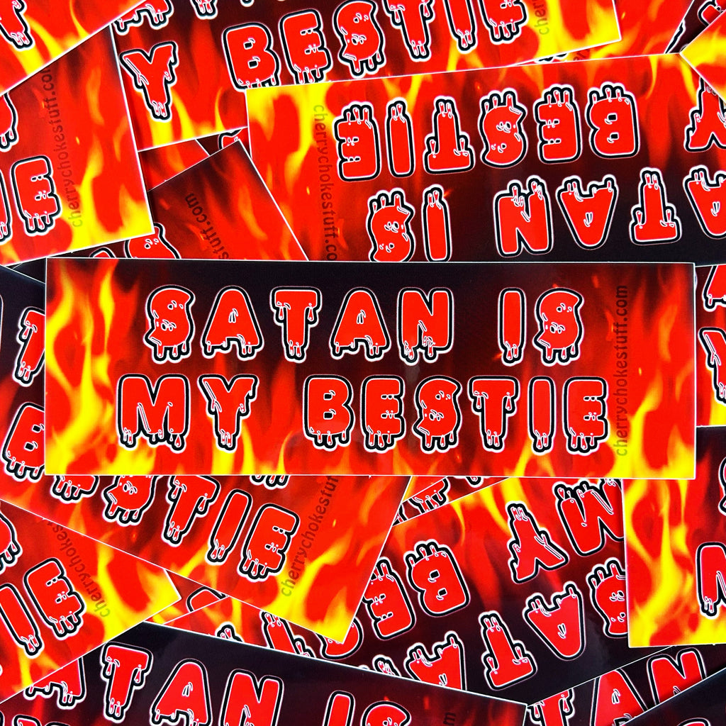 Satan Is My Bestie Bumper Sticker