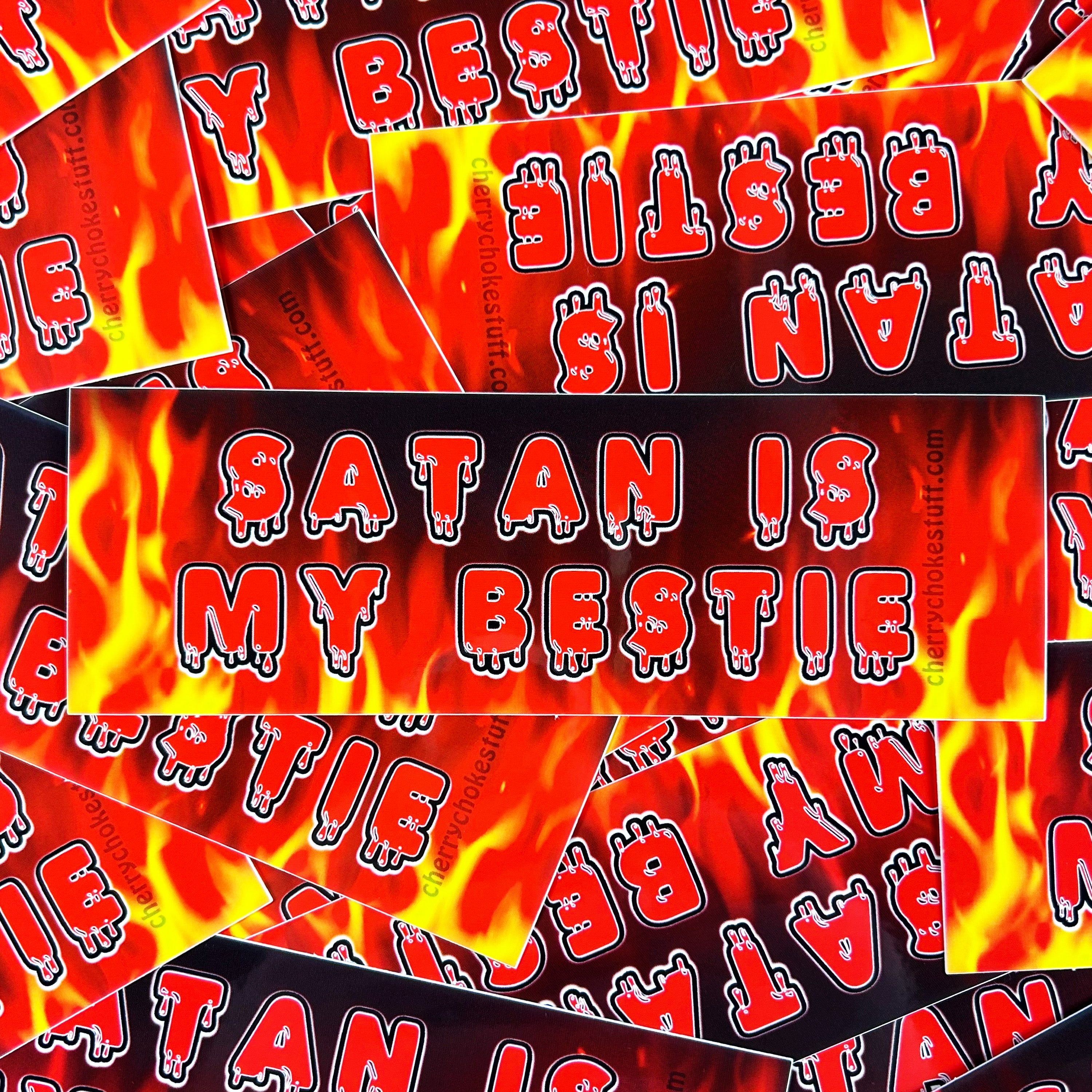 Satan Is My Bestie Bumper Sticker