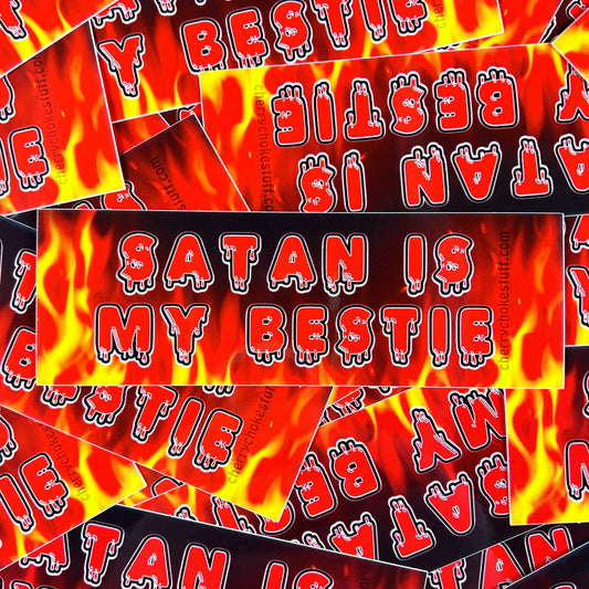 Satan Is My Bestie Bumper Sticker