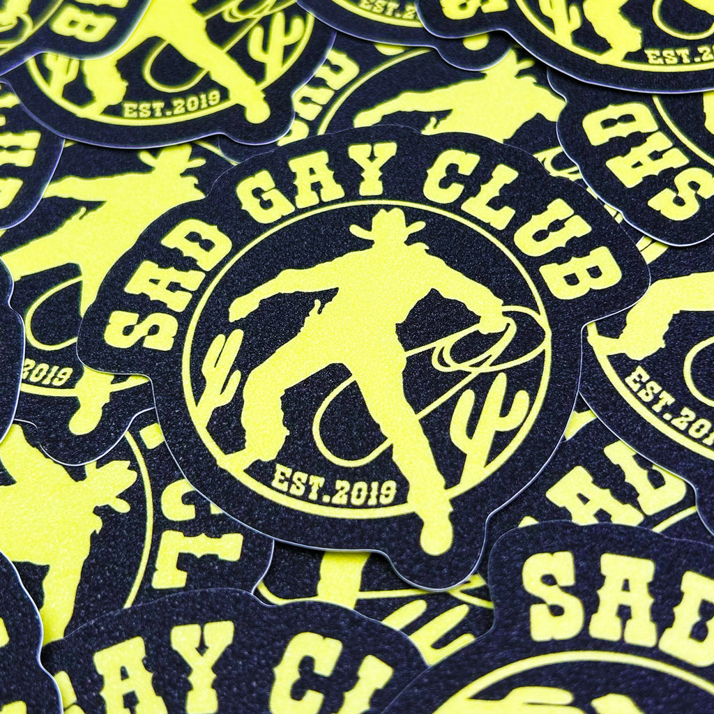 Sad Gay Club Cowboy Sand Glitter Sticker