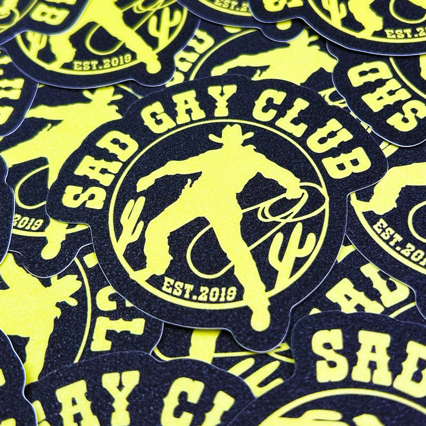 Sad Gay Club Cowboy Sand Glitter Sticker