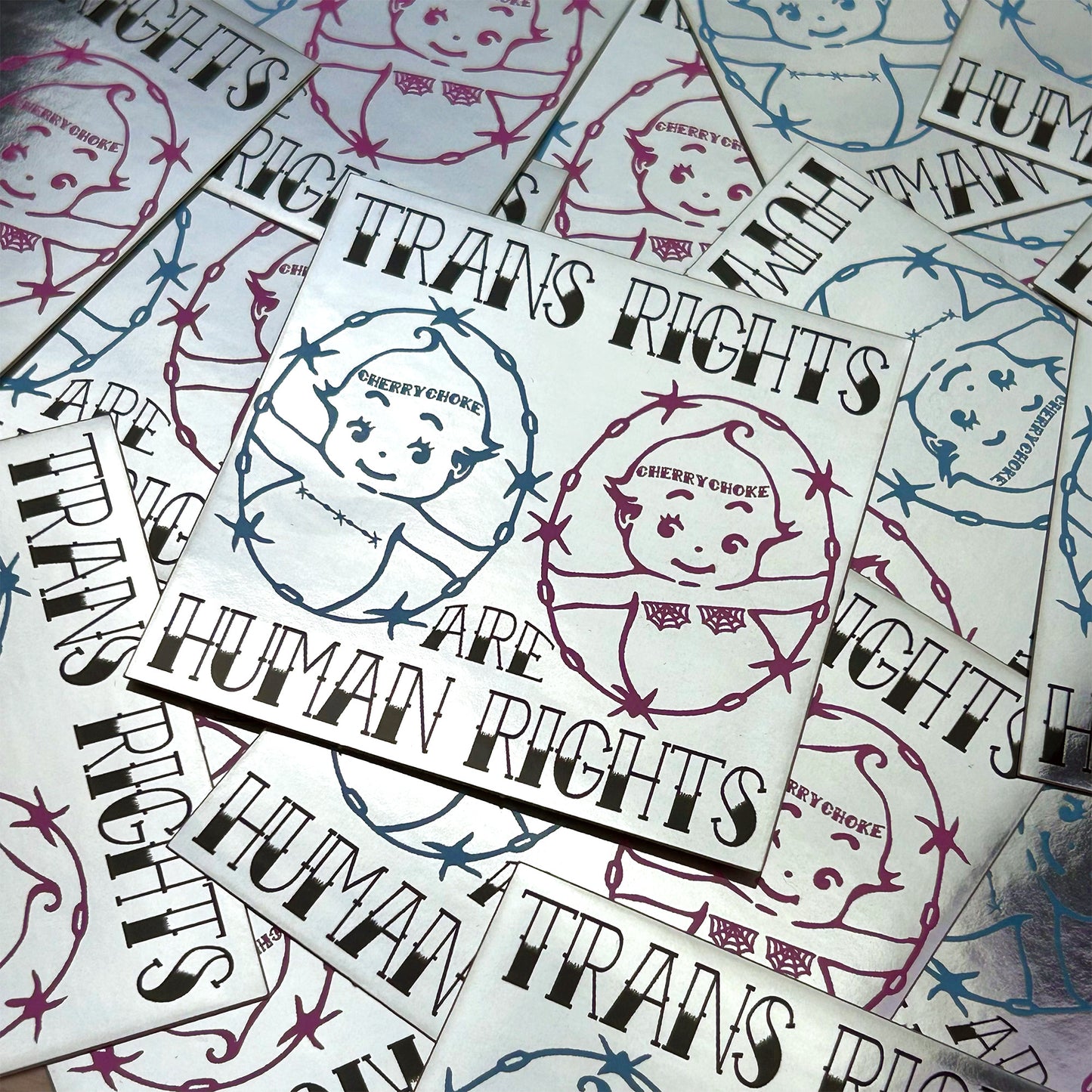 Trans Rights Are Human Rights Kewpie Sticker