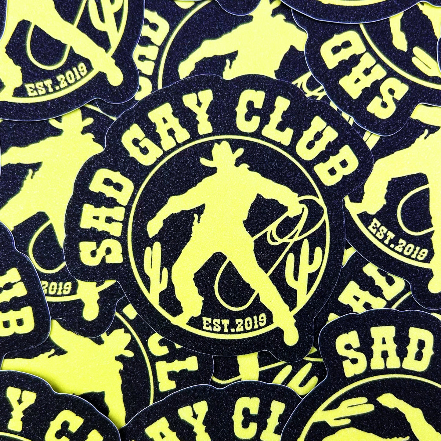 Sad Gay Club Cowboy Sand Glitter Sticker