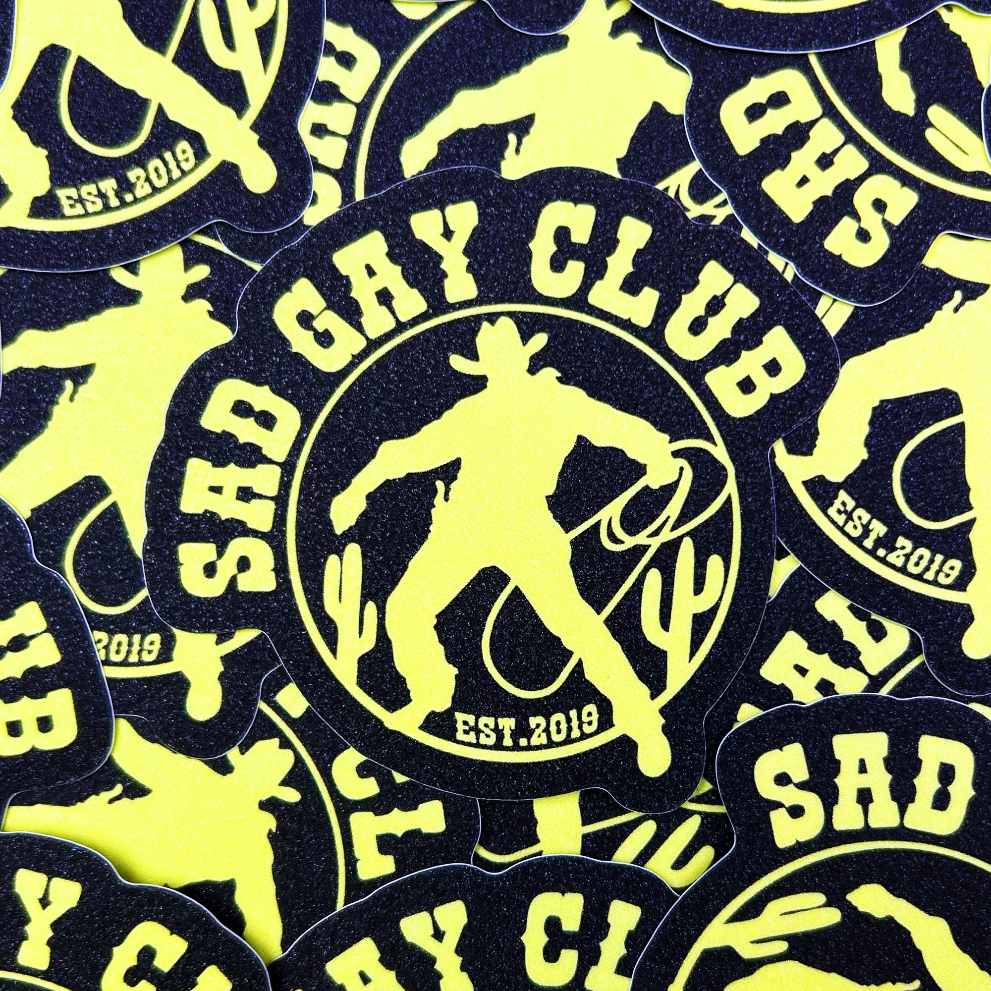 Sad Gay Club Cowboy Sand Glitter Sticker