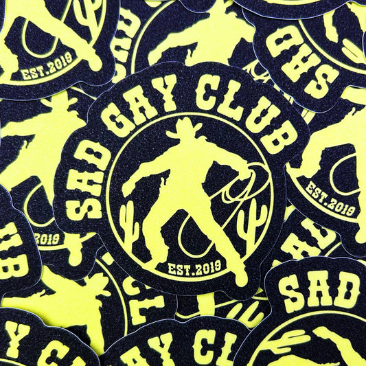 Sad Gay Club Cowboy Sand Glitter Sticker