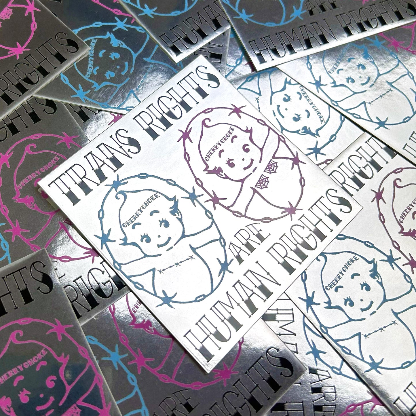 Trans Rights Are Human Rights Kewpie Sticker