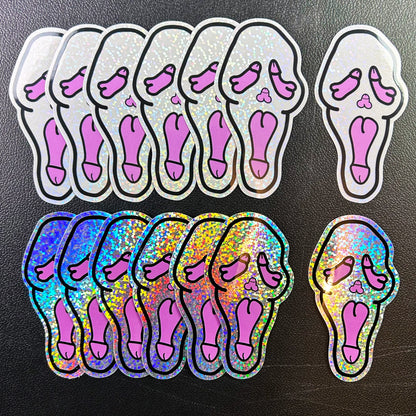 Ghostface D*ckface Glitter Sticker