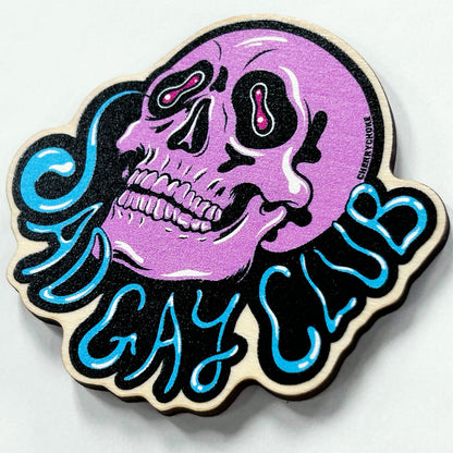 Sad Gay Club Puppyteeth Wooden Pin