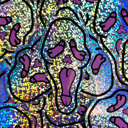 Ghostface D*ckface Glitter Sticker
