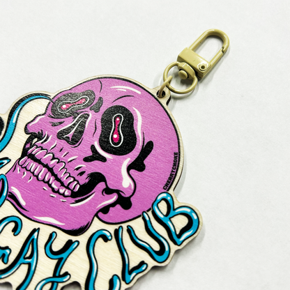Sad Gay Club Puppyteeth Wood Keychain