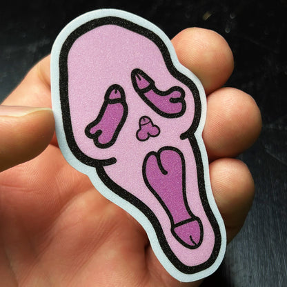 Ghostface D*ckface Sand Glitter Sticker