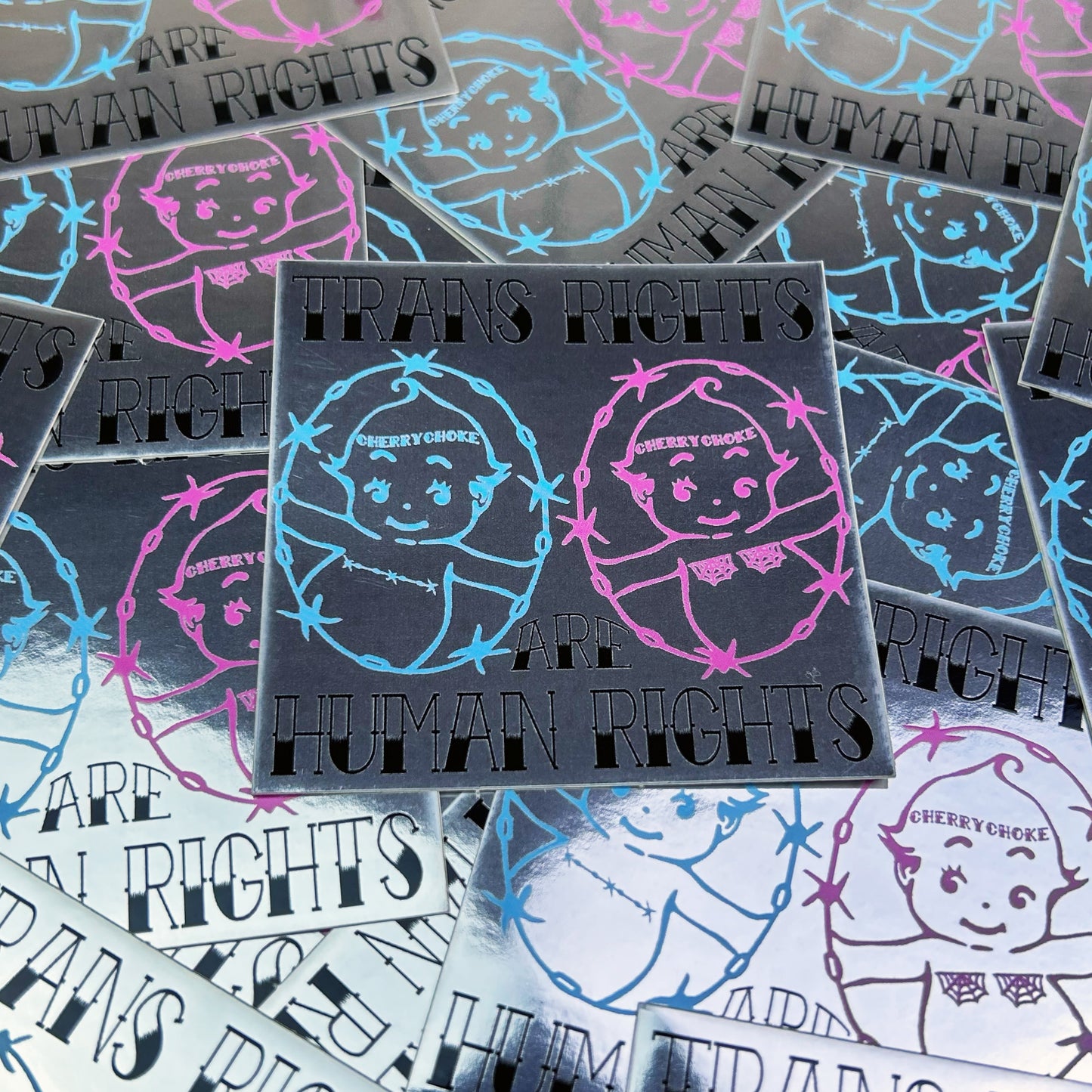 Trans Rights Are Human Rights Kewpie Sticker
